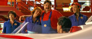 CHRISTINA RICCI as Trixie, SUSAN SARANDON as Mom Racer, JOHN GOODMAN as Pops Racer, EMILE HIRSCH as Speed Racer and KICK GURRY as Sparky in a scene from Warner Bros. Pictures and Village Roadshow Pictures action adventure Speed Racer, distributed by Warner Bros. Pictures. PHOTOGRAPHS TO BE USED SOLELY FOR ADVERTISING, PROMOTION, PUBLICITY OR REVIEWS OF THIS SPECIFIC MOTION PICTURE AND TO REMAIN THE PROPERTY OF THE STUDIO. NOT FOR SALE OR REDISTRIBUTION.