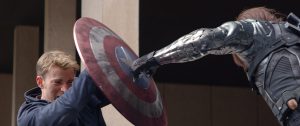 "Marvel's Captain America: The Winter Soldier" L to R: Captain America/Steve Rogers (Chris Evans) & Winter Soldier/Bucky Barnes (Sebastian Stan) Ph: Film Frame © 2014 Marvel. All Rights Reserved.