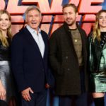 Harrison Ford, Ryan Gosling, Ana de Armas and Sylvia Hoeks pose during a photocall to promote Blade Runner 2049 at a hotel in central London